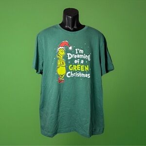 Grinch I’m Dreaming Of A Green Christmas Life Is Good Green Men’s T-Shirt Sz L